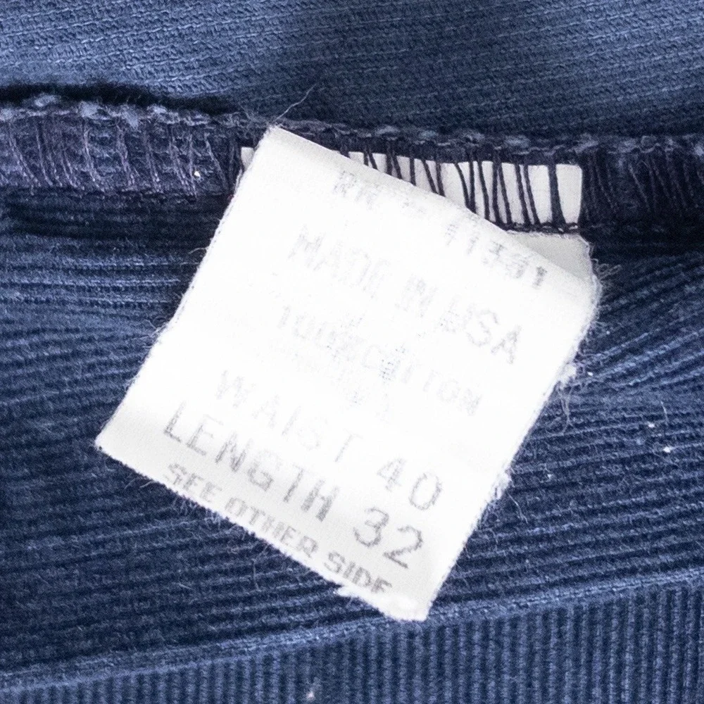 Polo Ralph Lauren Corduroy Pants Mens 36 Navy Blue Vintage 90s Straight Fit USA‎